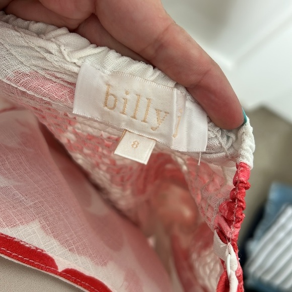 Billy J Red White Floral Tiered Mini Dress - Picture 5 of 5